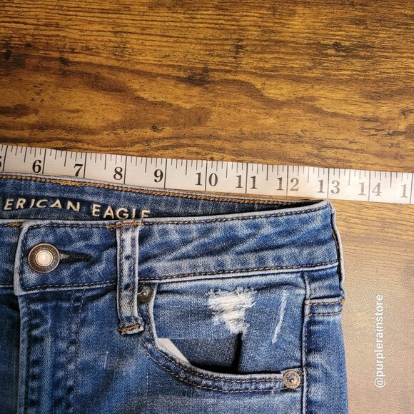 American Eagle Jeans 4 R Jegging Super Stretch Super Hi Rise Medium Light Wash - Picture 7 of 12